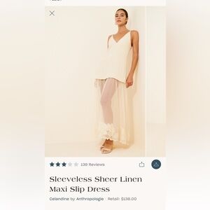 Linen Maxi Slip Dress anthropology